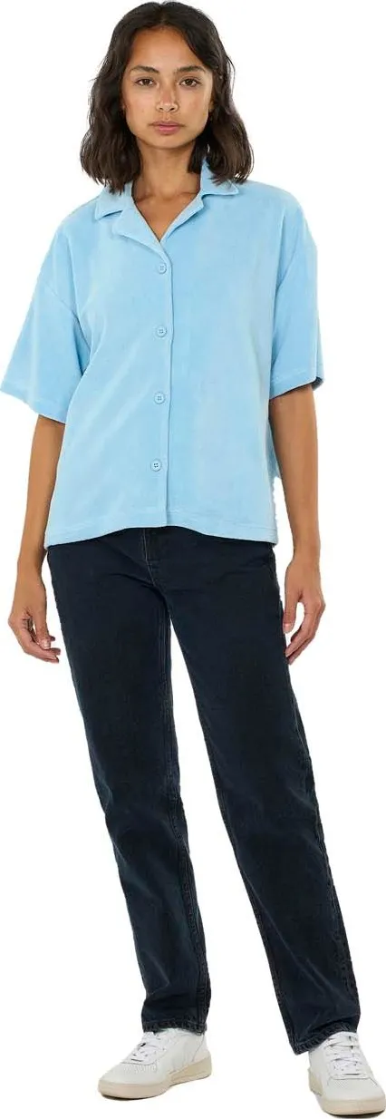 Knowledge Cotton Apparel Women&#x27;s Woven Terry Short Sleeve Shirt  Airy Blue | Buy Knowledge Cotton Apparel Women&#x27;s Woven Terry Short Sleeve Shirt  Airy Blue here | Outnorth