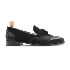 Kstovo - Men's Black Calf and Kid Suede Loafer