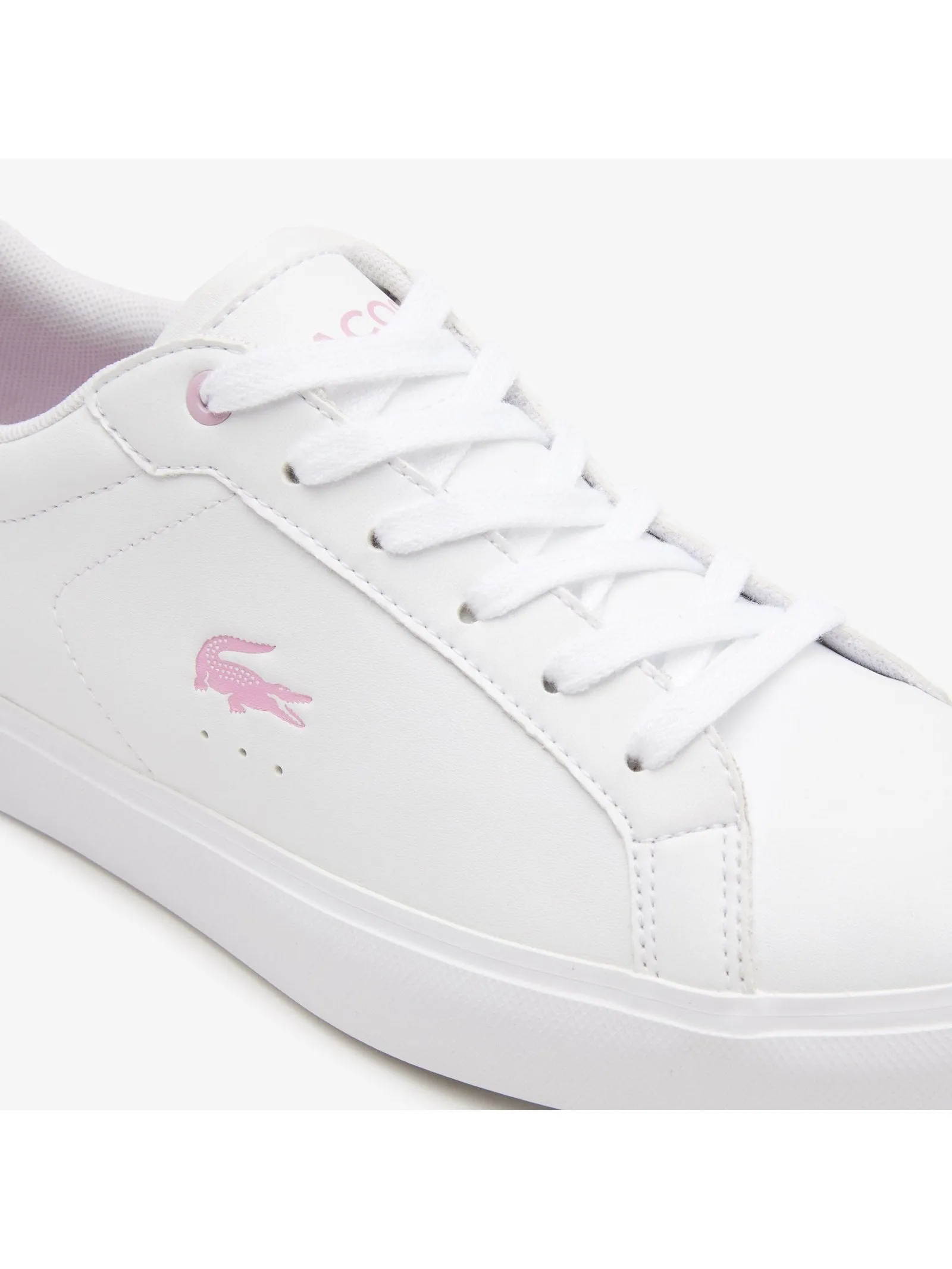 Lacoste Juniors Powercourt Synthetic Trainers White/White 44SUJ0018 21G