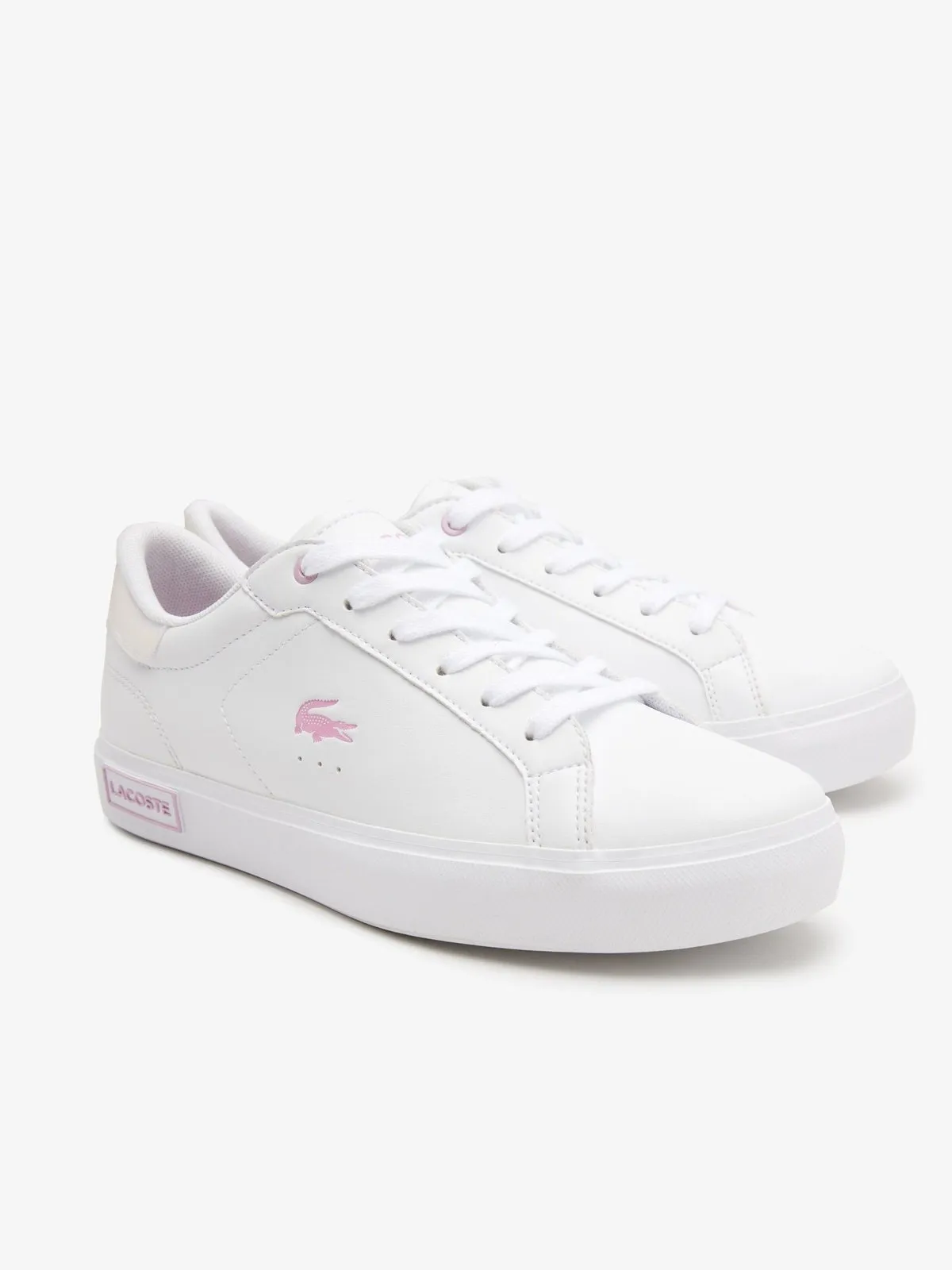 Lacoste Juniors Powercourt Synthetic Trainers White/White 44SUJ0018 21G