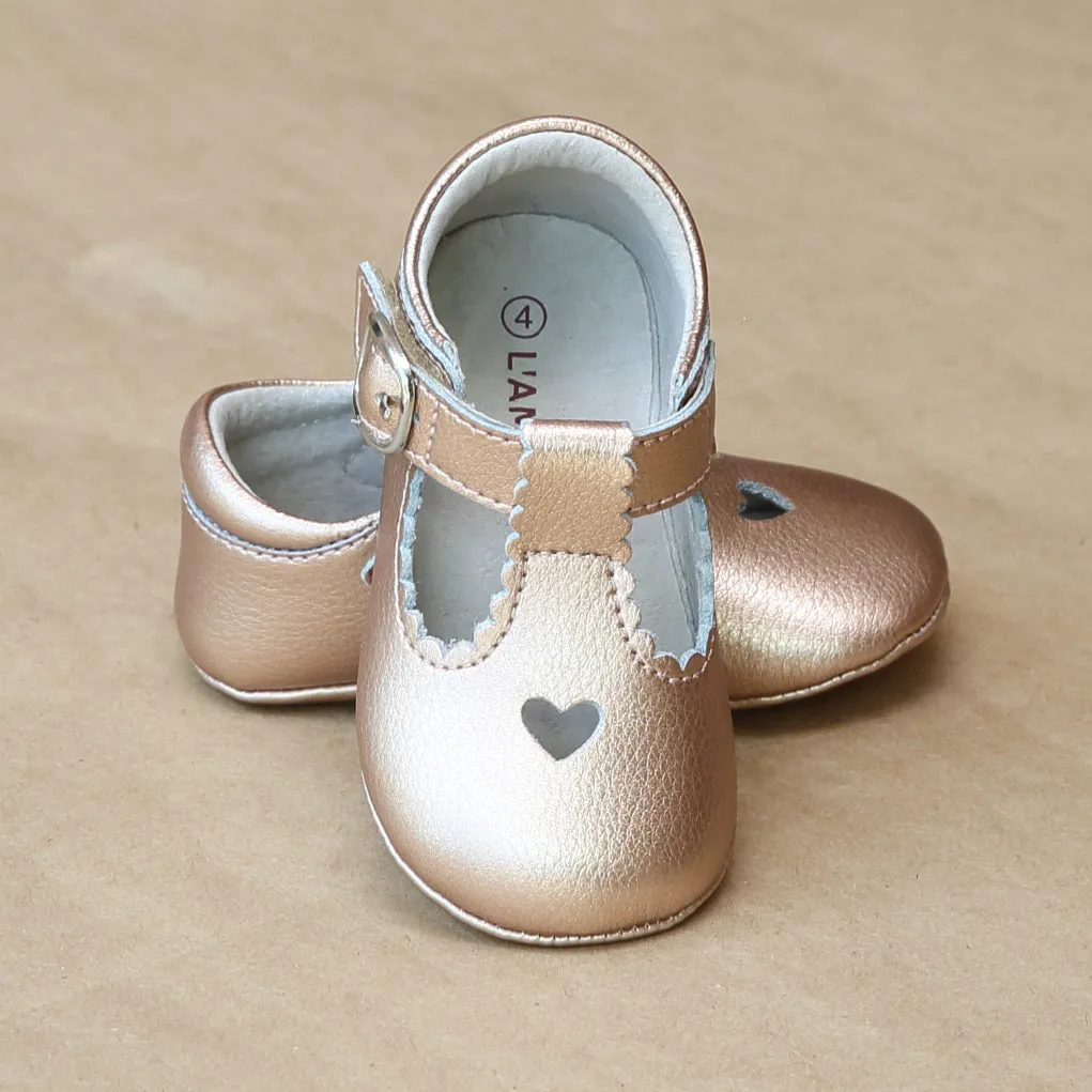 L'Amour Baby Girls Heart Crib Mary Jane