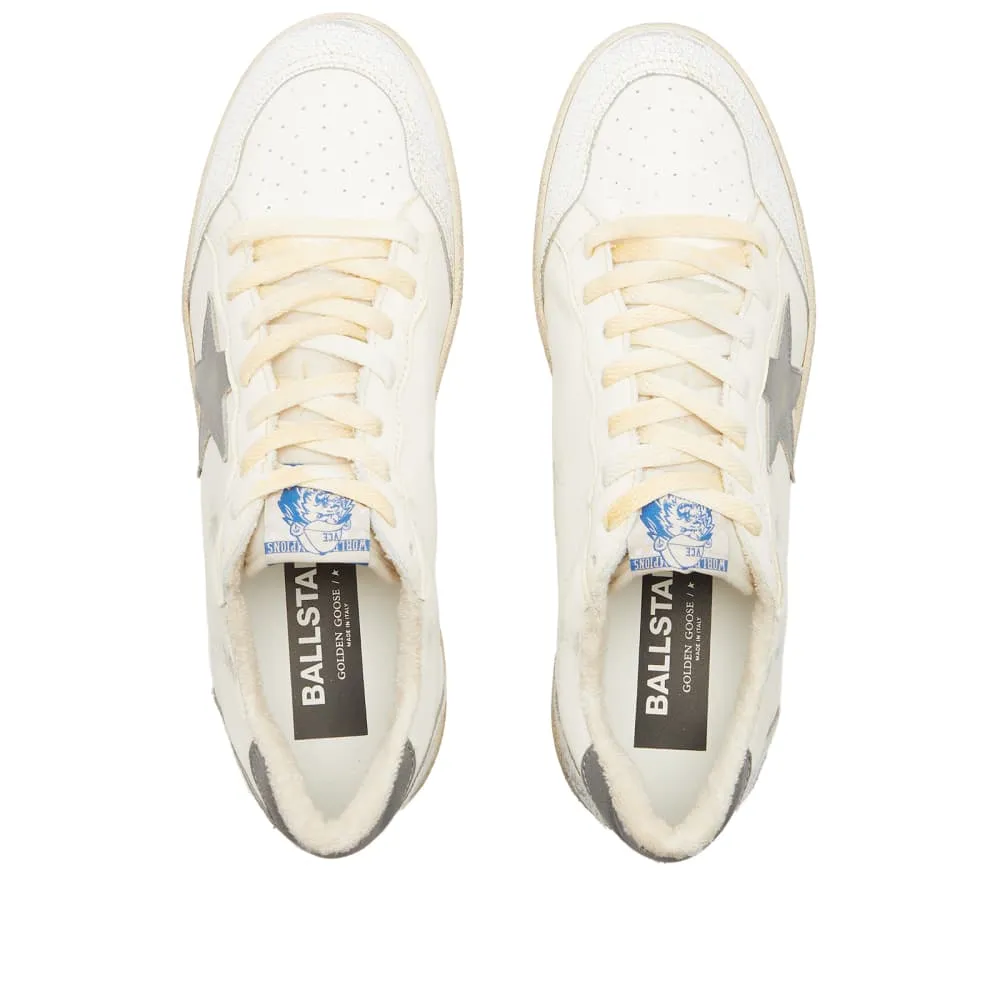 Leather Golden Goose Ball Star sneakers, white/gray