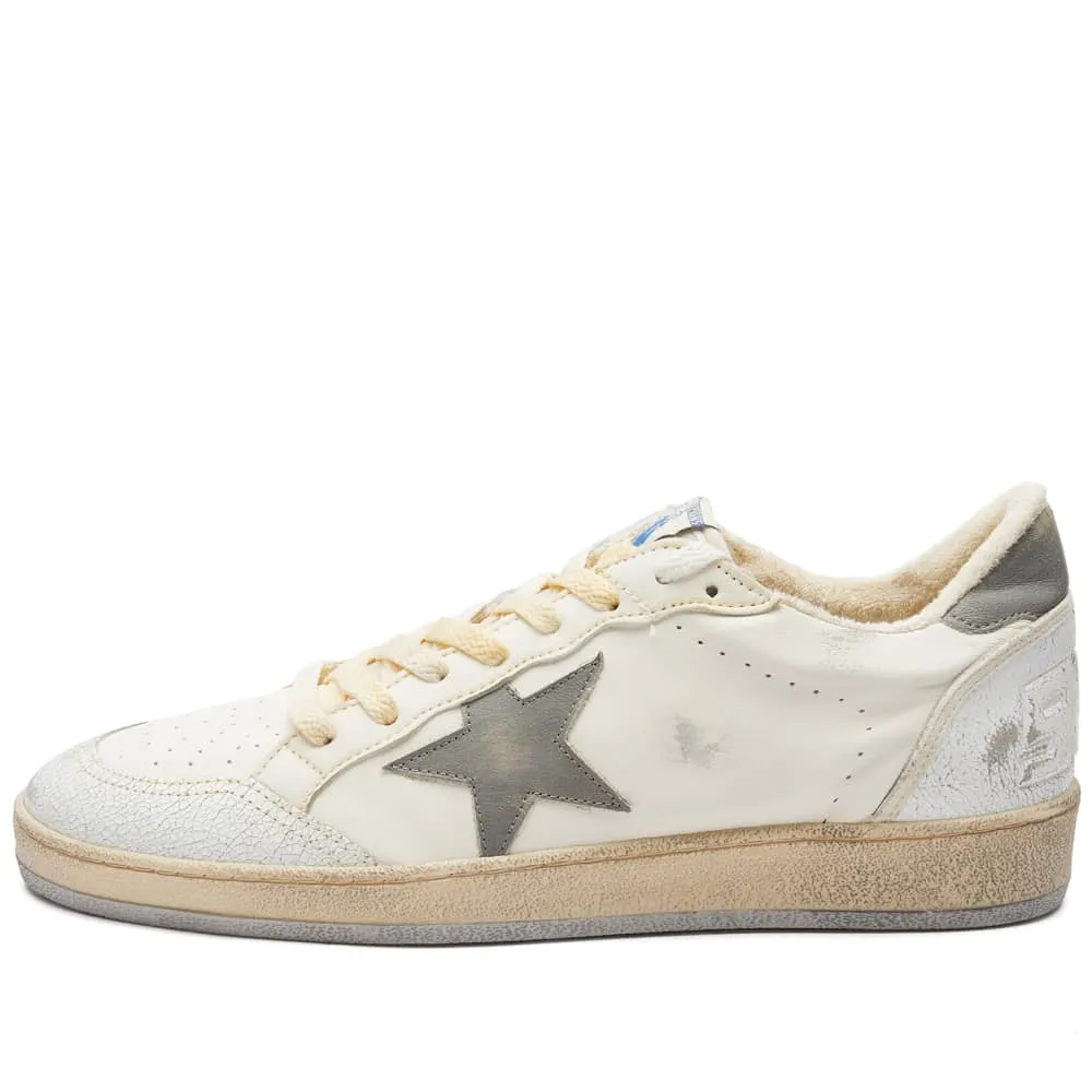 Leather Golden Goose Ball Star sneakers, white/gray