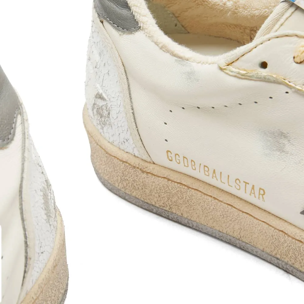Leather Golden Goose Ball Star sneakers, white/gray
