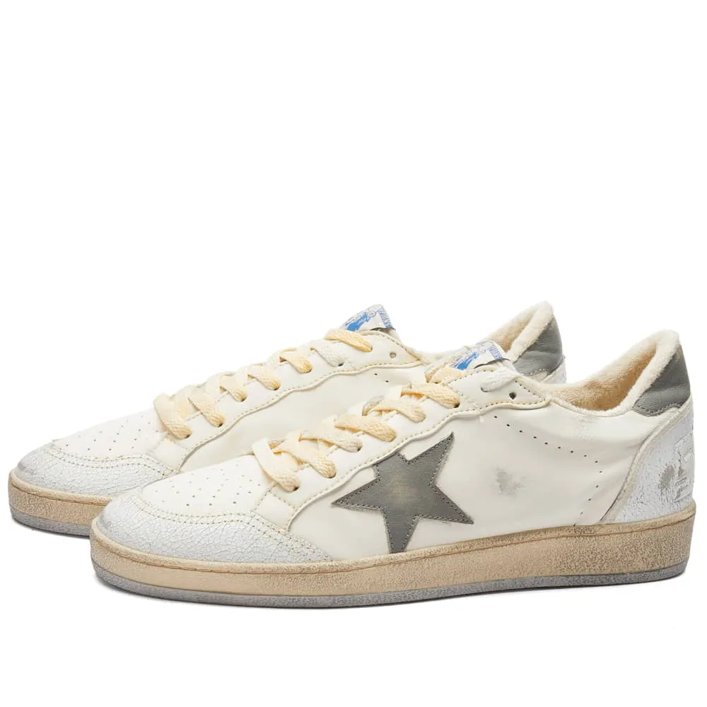 Leather Golden Goose Ball Star sneakers, white/gray