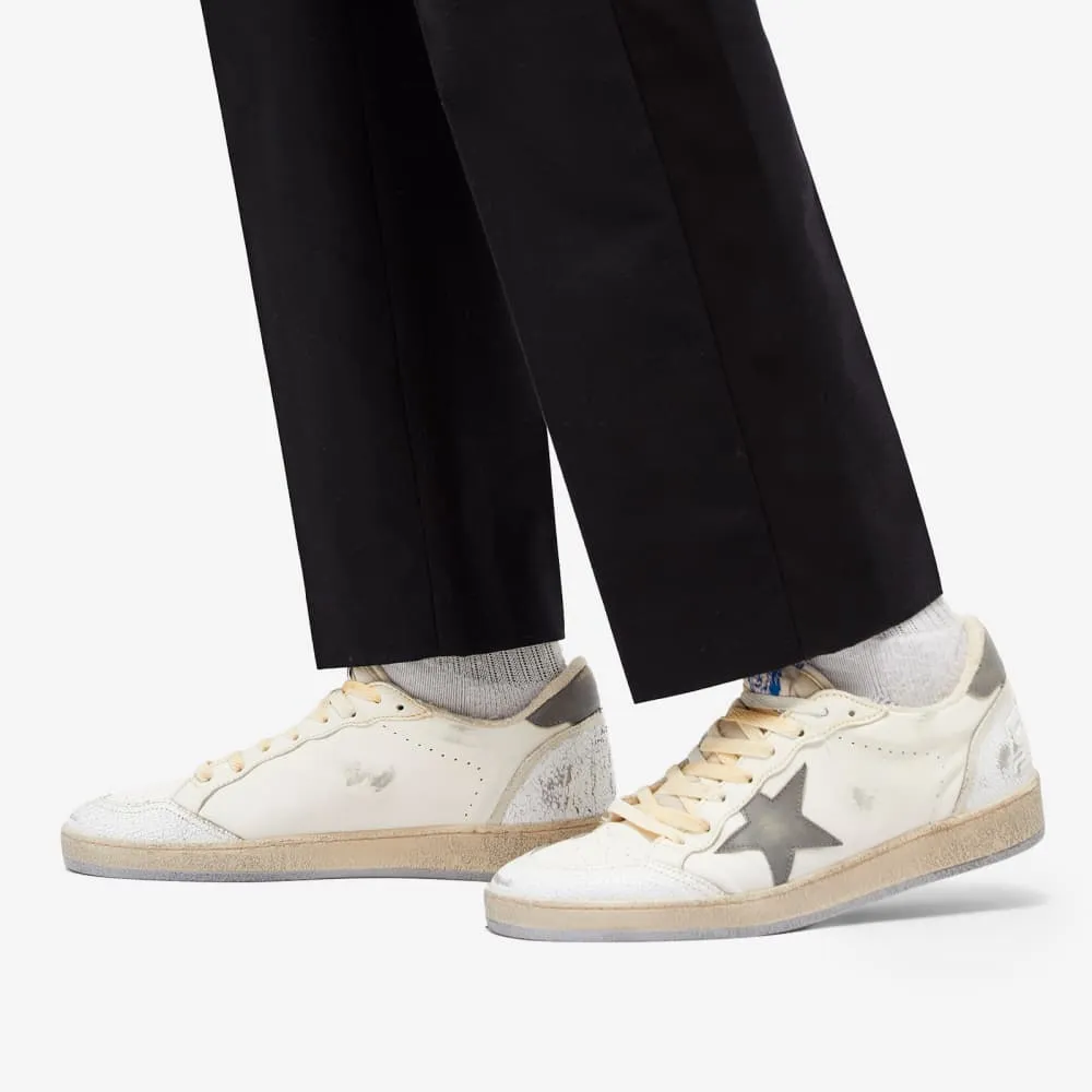 Leather Golden Goose Ball Star sneakers, white/gray