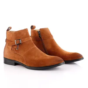 Massimo Dutti Buckle Chelsea Strap up Black Brown Shoe