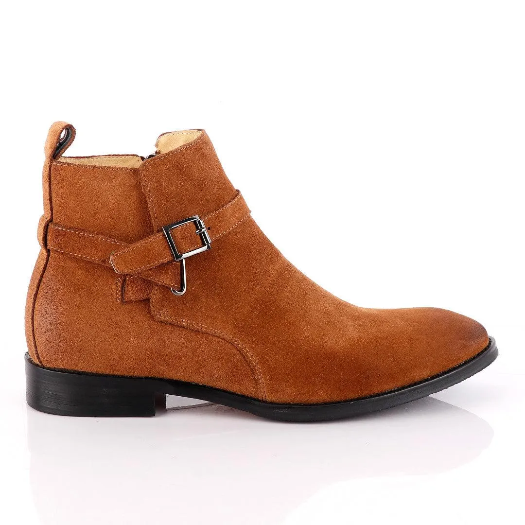 Massimo Dutti Buckle Chelsea Strap up Black Brown Shoe