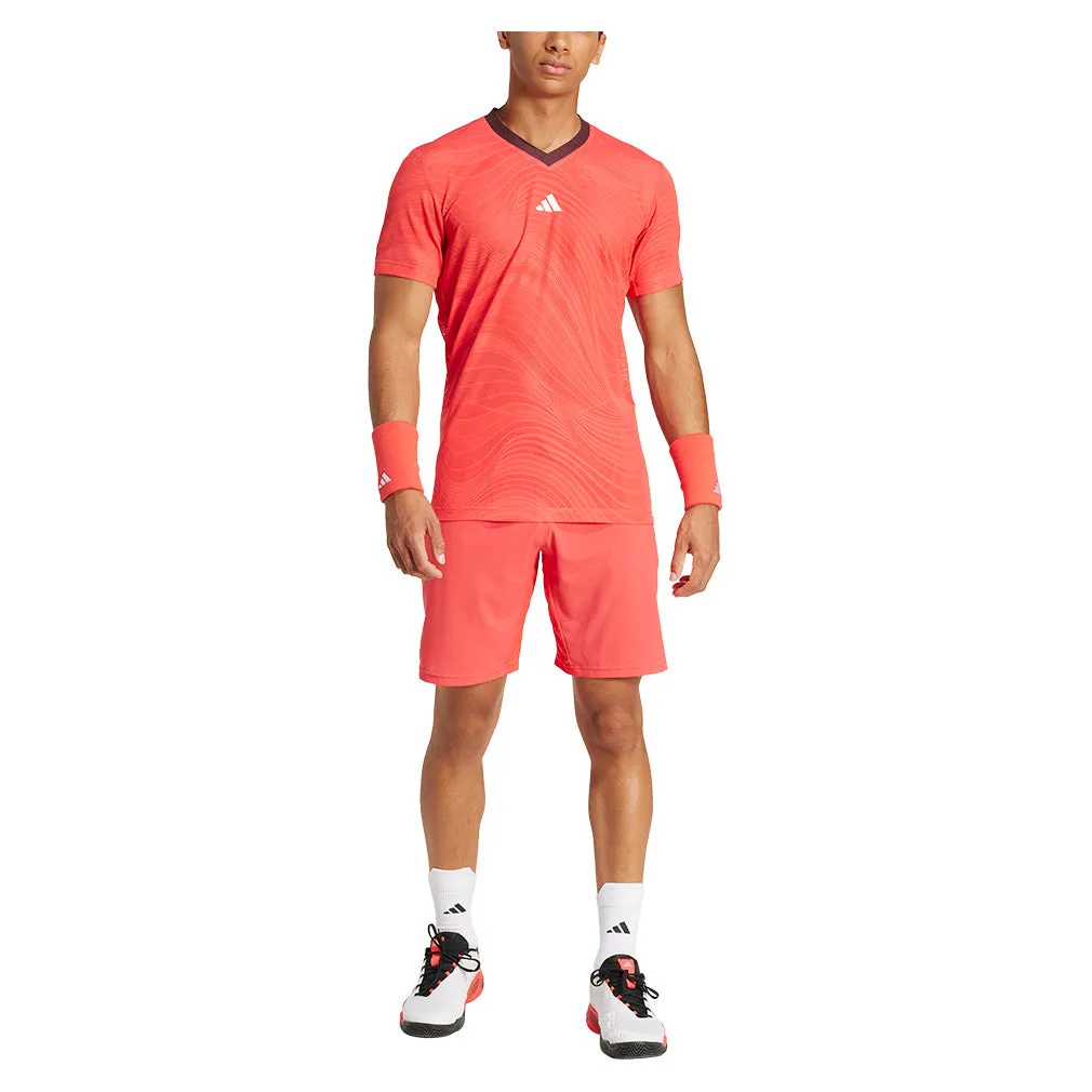 Men`s Ergo 9 inch Tennis Short Semi Lucid Red