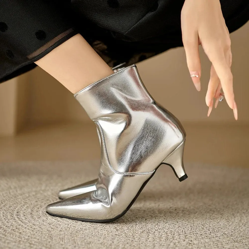 Merendy Tartora Kitten heels Mirror ankle boots