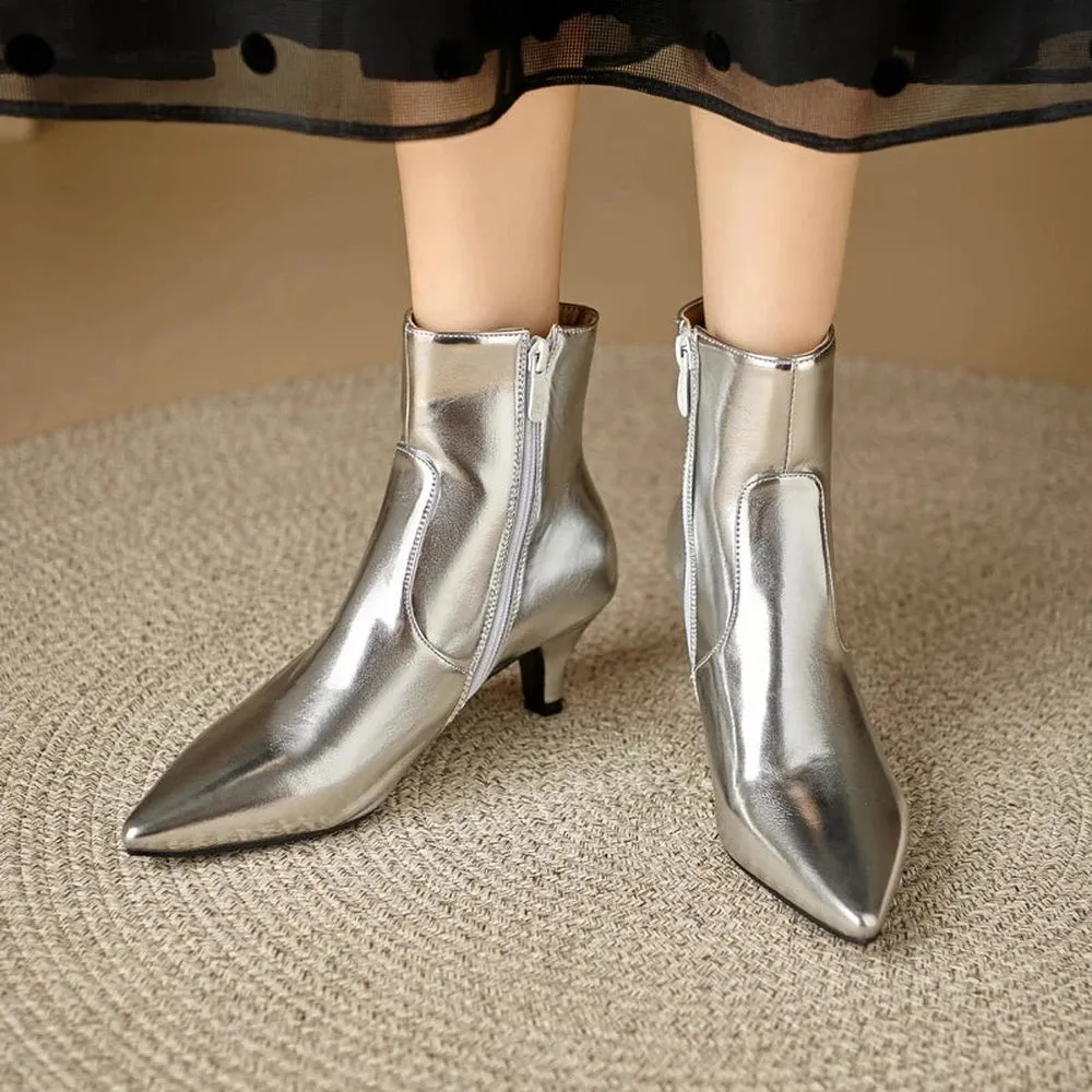 Merendy Tartora Kitten heels Mirror ankle boots