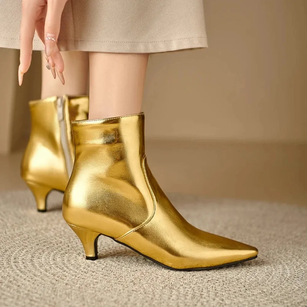 Merendy Tartora Kitten heels Mirror ankle boots