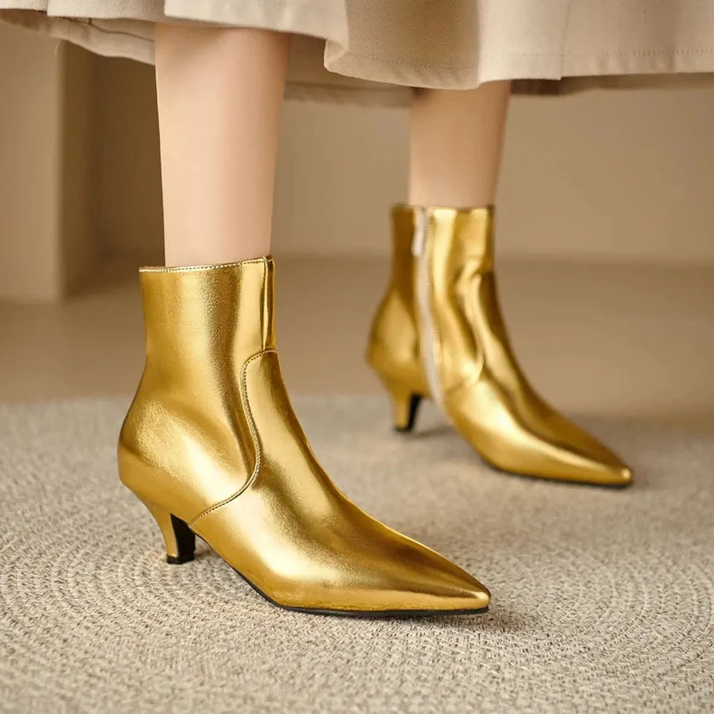 Merendy Tartora Kitten heels Mirror ankle boots
