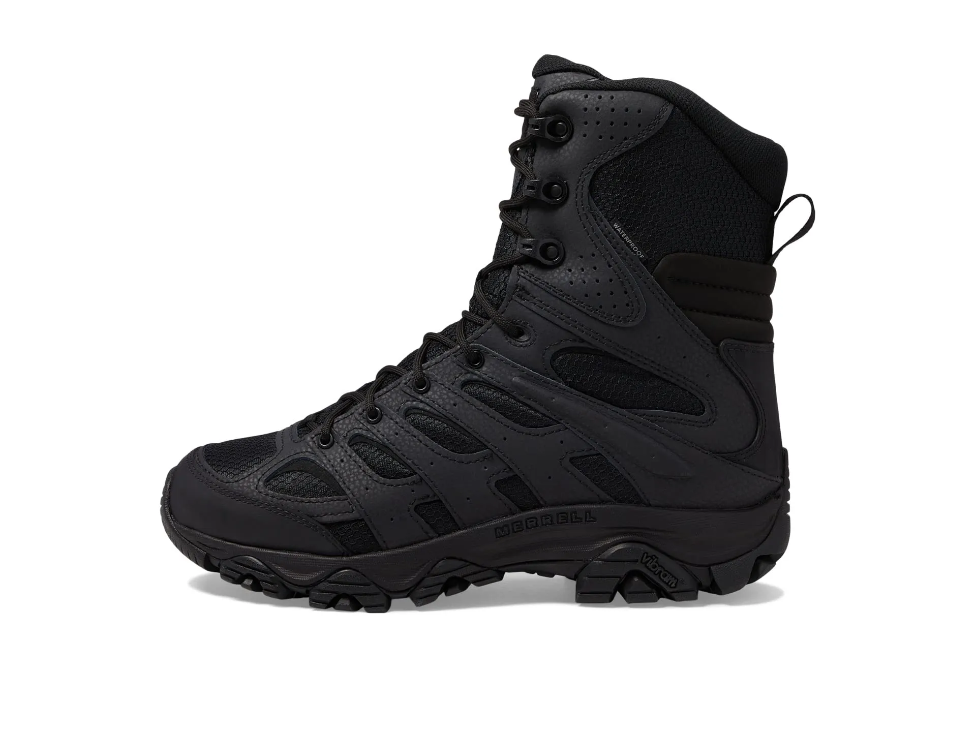 Merrell Work Moab 3 8" Tactical Zip Wp Boots, Black