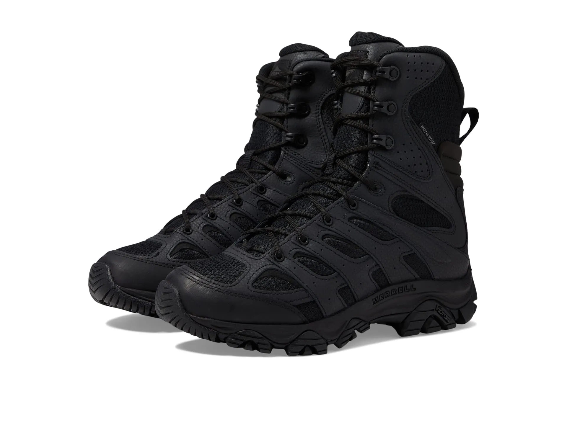 Merrell Work Moab 3 8" Tactical Zip Wp Boots, Black