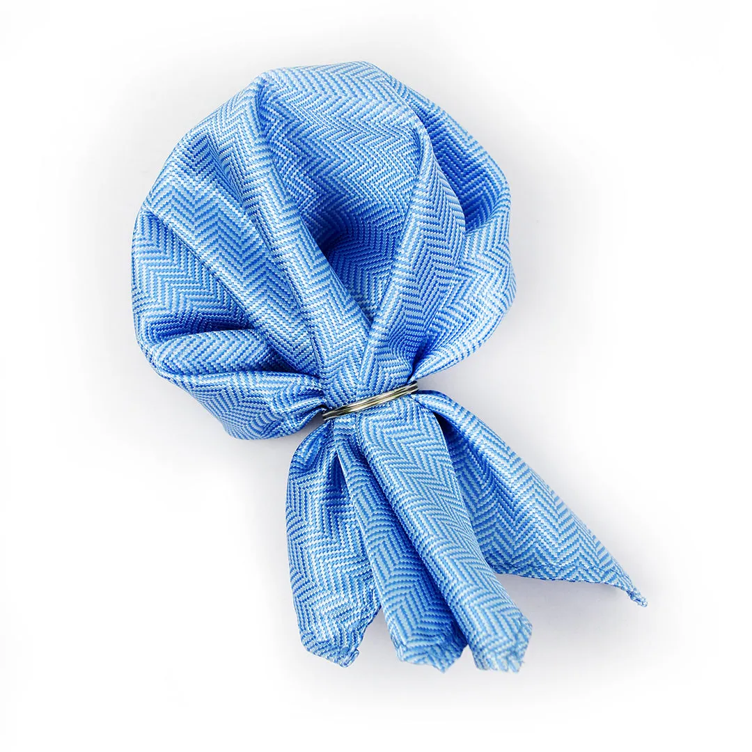Peluche Appealing Blue Neck Tie & Pocket Square Set for Men