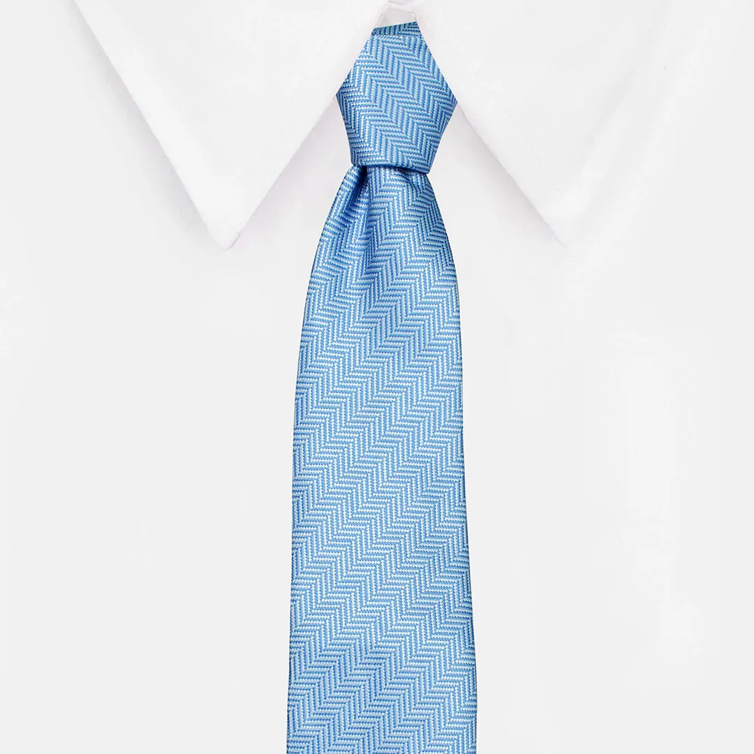 Peluche Appealing Blue Neck Tie & Pocket Square Set for Men