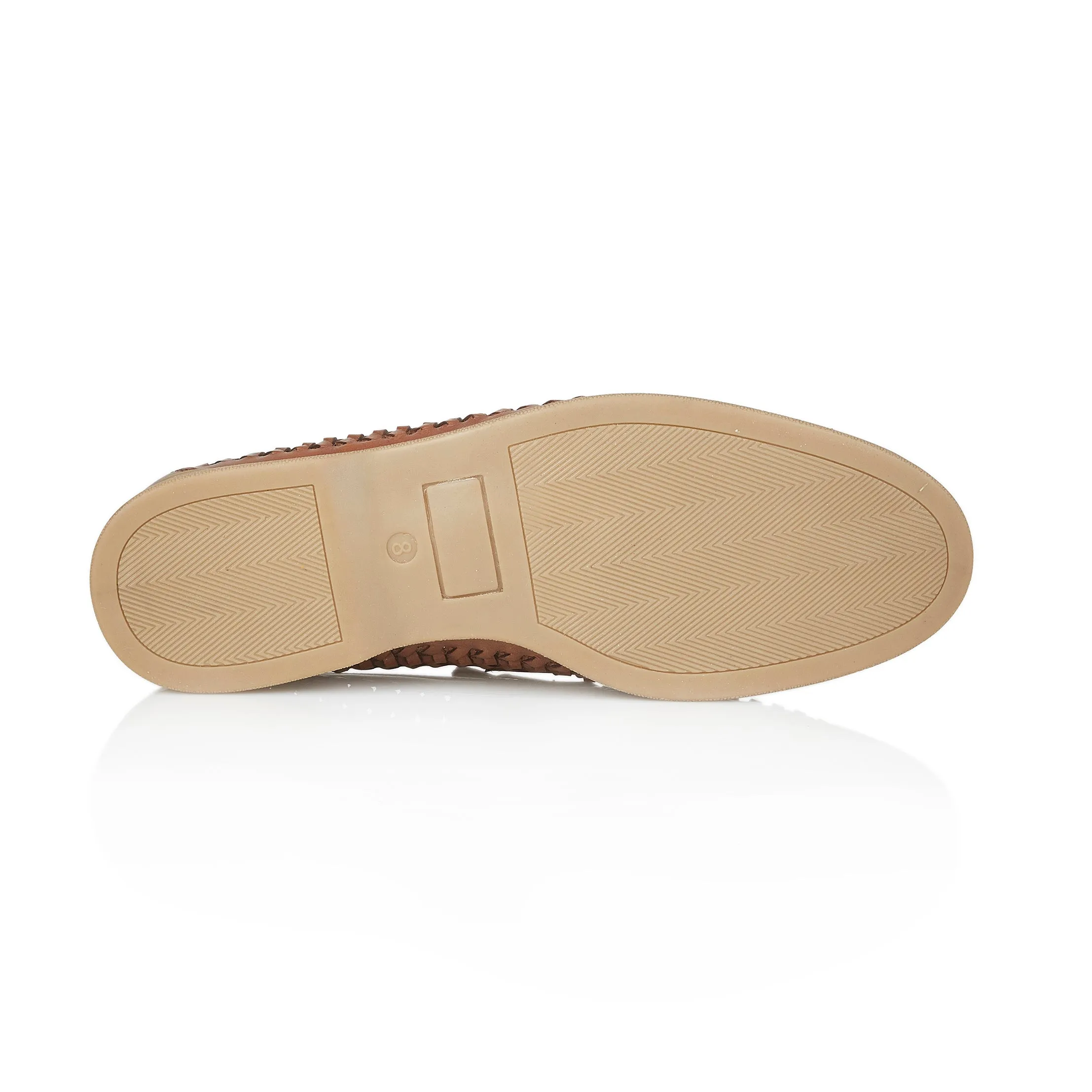 Perth Leather Woven Loafer - Brown