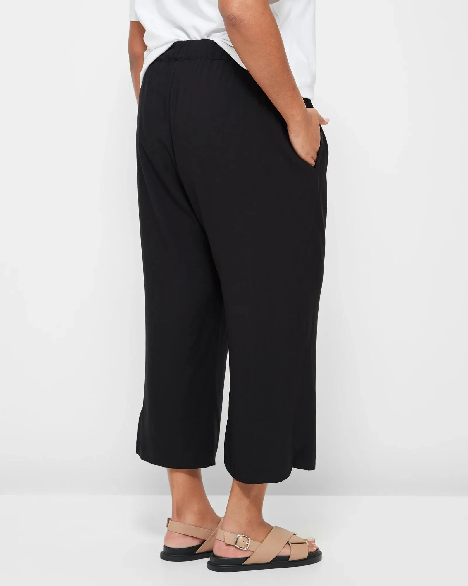popular  Plus Size Cropped Culotte Pants