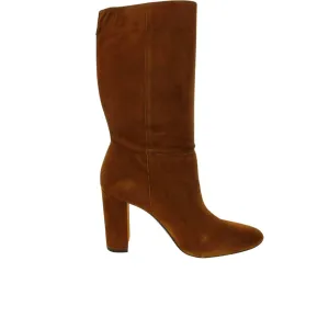 RALPH LAUREN - Artizan Suede High Heel Mid-Calf Boots