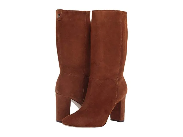 RALPH LAUREN - Artizan Suede High Heel Mid-Calf Boots