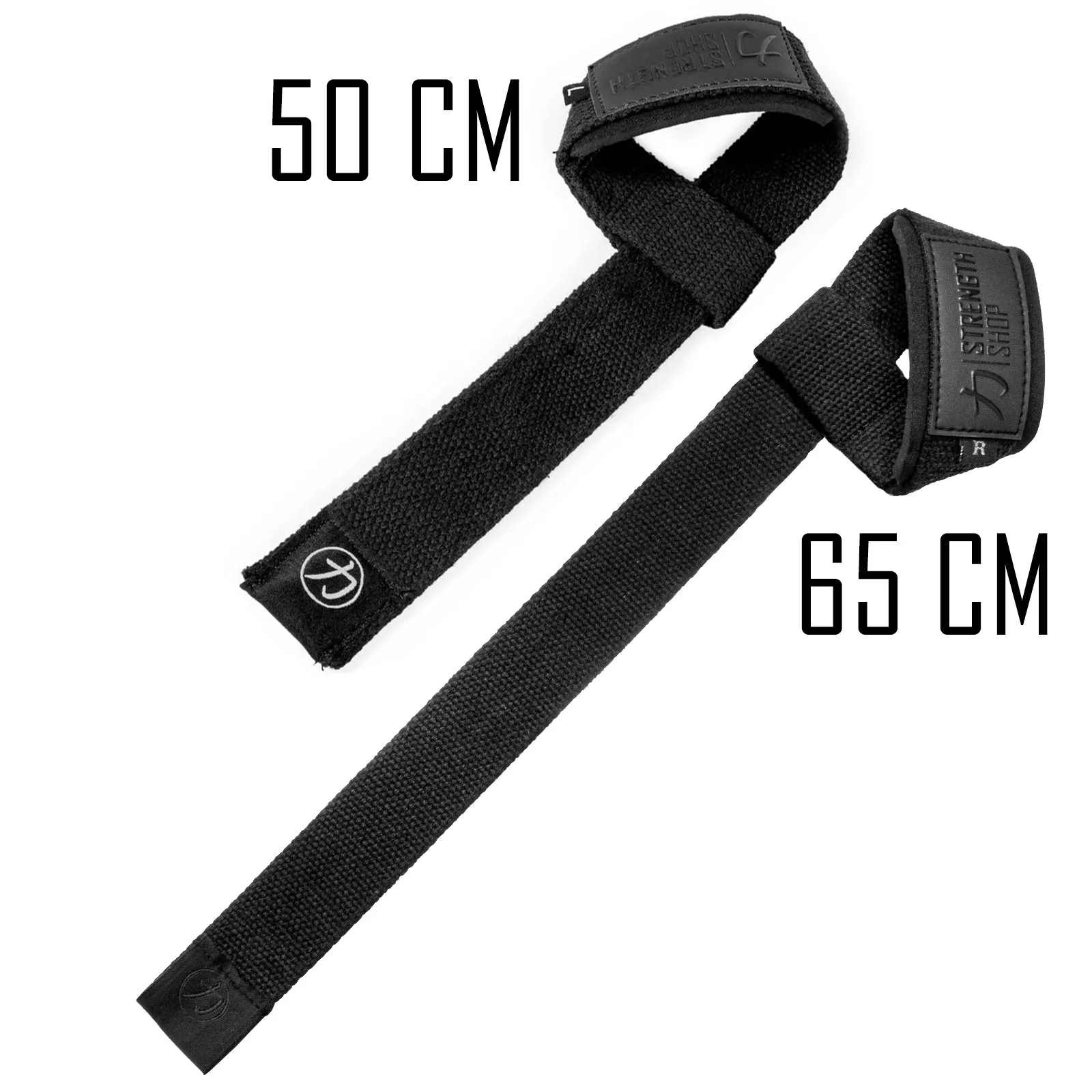 Stealth Black PRO Lifting Straps, 50cm or 65cm