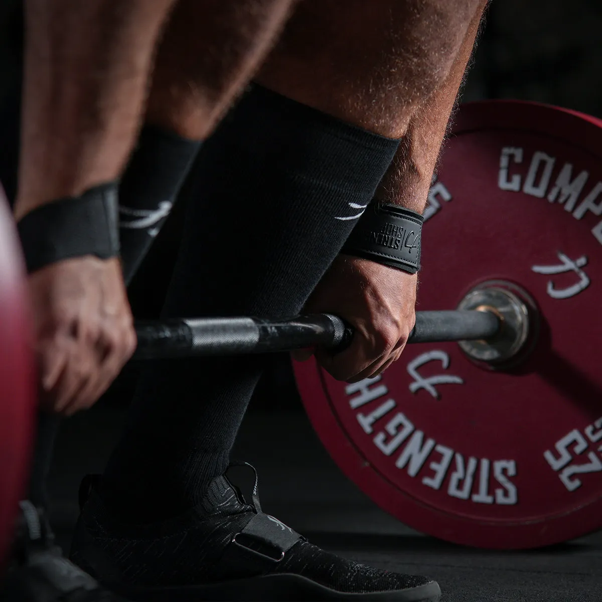 Stealth Black PRO Lifting Straps, 50cm or 65cm