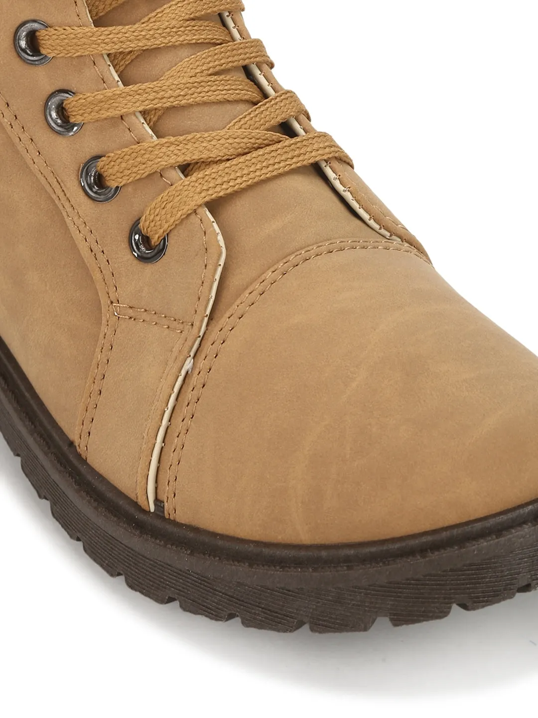Tan Nubuck Fur Ankle Boots