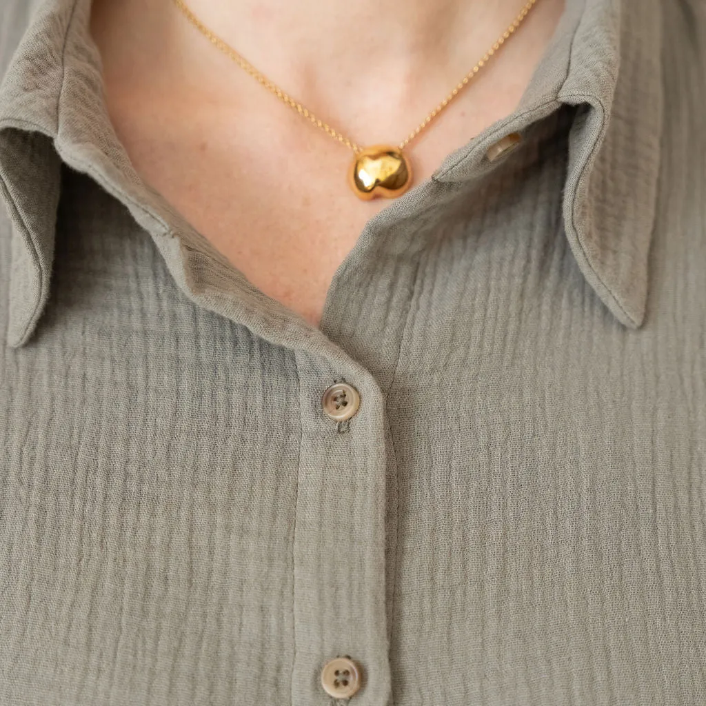 The Airy Gauze Button-Up