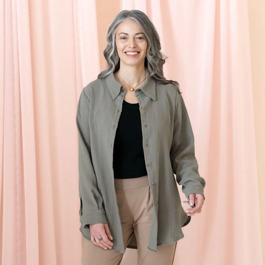 The Airy Gauze Button-Up