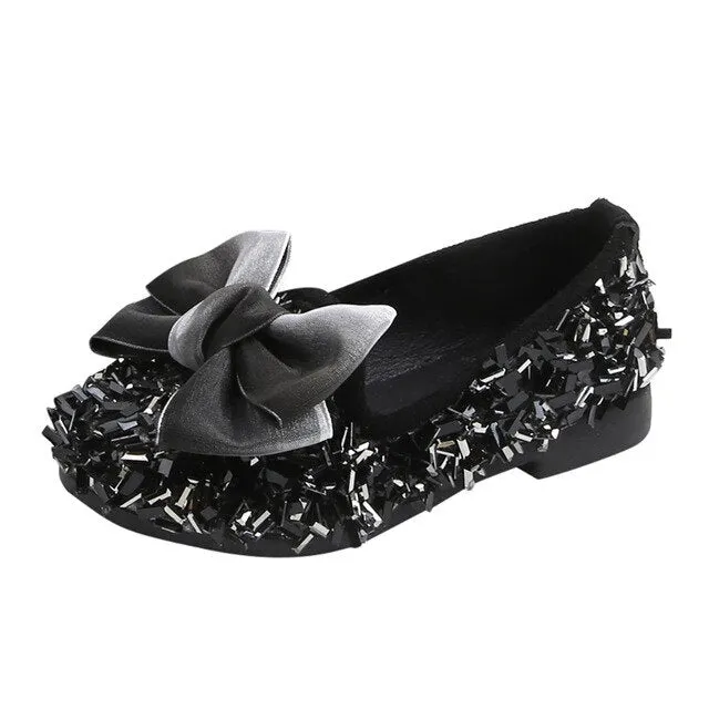 Toddler Infant Kids Baby Girls Bow Crystal Bling Casual Princess Shoes Loafers New arrival 2019