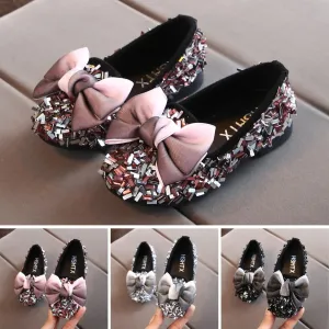 Toddler Infant Kids Baby Girls Bow Crystal Bling Casual Princess Shoes Loafers New arrival 2019