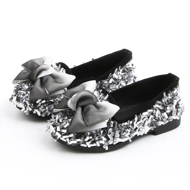 Toddler Infant Kids Baby Girls Bow Crystal Bling Casual Princess Shoes Loafers New arrival 2019