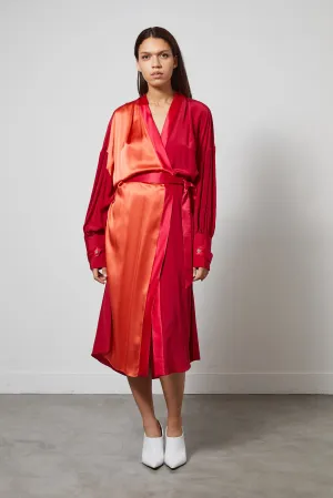TOUCAN fushia - silk airy bathrobe