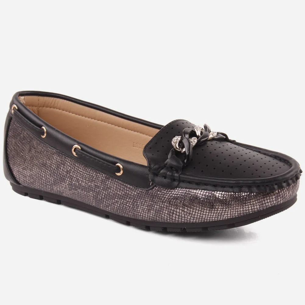 Women "BLANCA" Sparkle Moccasins