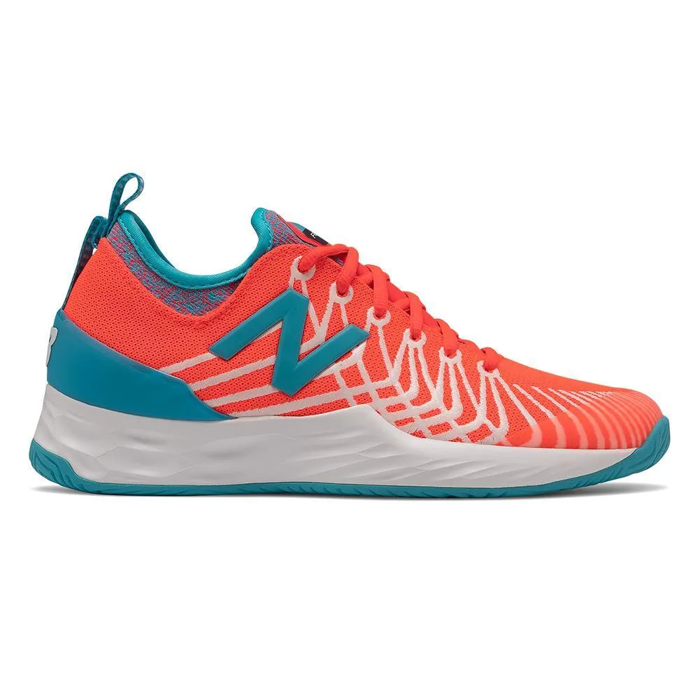 Women's Fresh Foam LAV B Width Tennis Shoes Vivid Coral and Virtual Sky