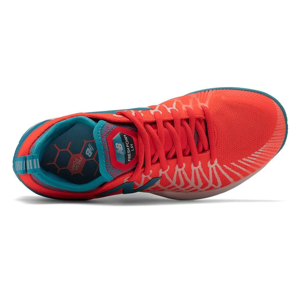 Women's Fresh Foam LAV B Width Tennis Shoes Vivid Coral and Virtual Sky