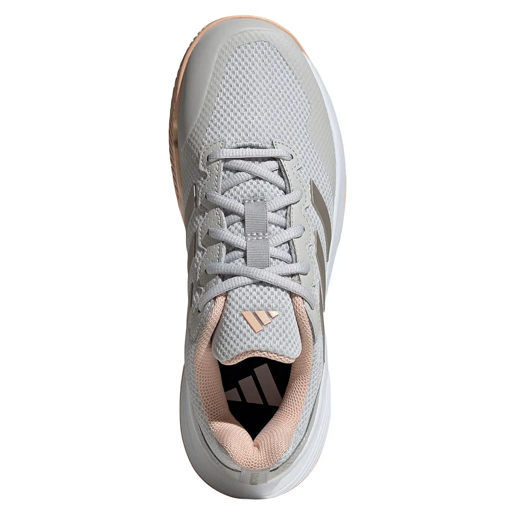 Women`s GameCourt 2 Tennis Shoes Grey One and Cyber Metallic