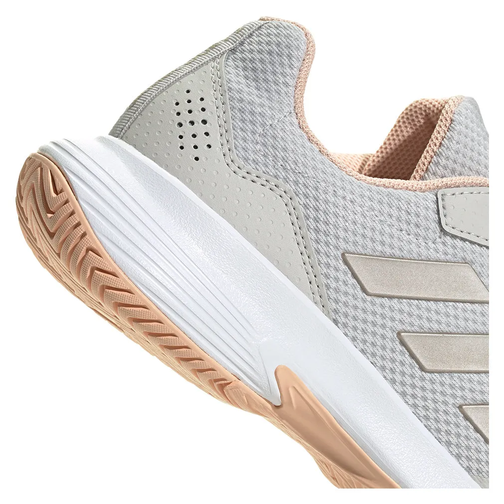 Women`s GameCourt 2 Tennis Shoes Grey One and Cyber Metallic