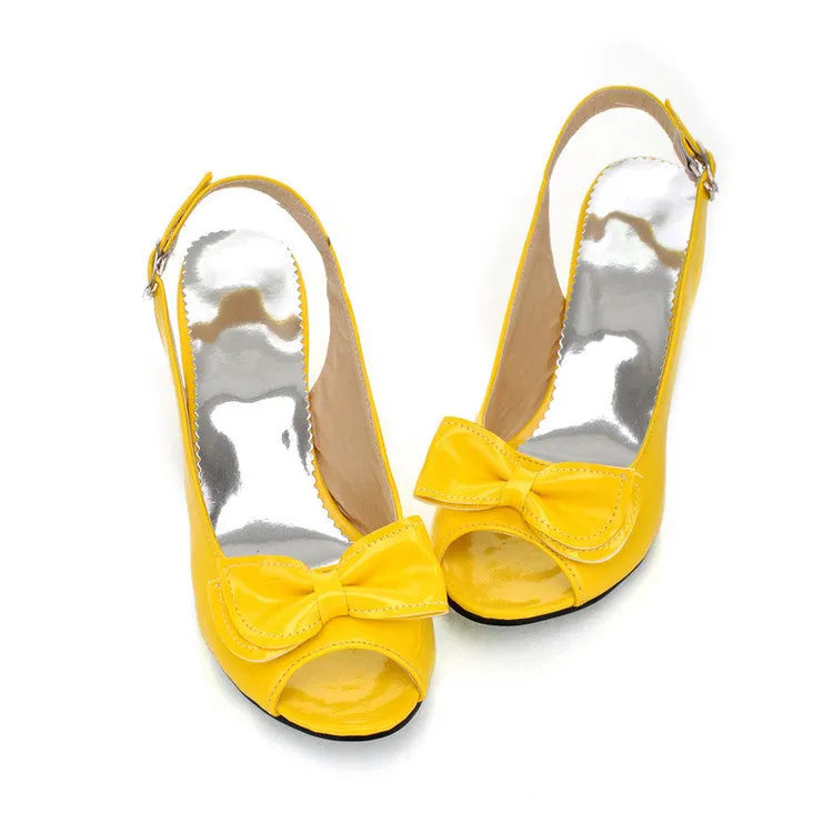 Women's Peep Toe Butterfly Knot Hollow Out Stiletto High Heel Sandals
