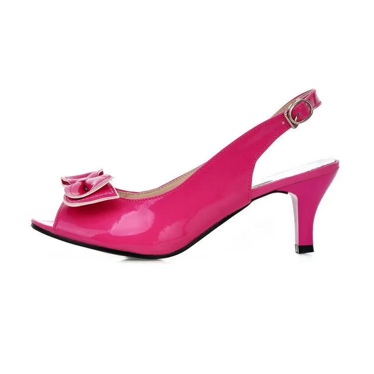 Women's Peep Toe Butterfly Knot Hollow Out Stiletto High Heel Sandals