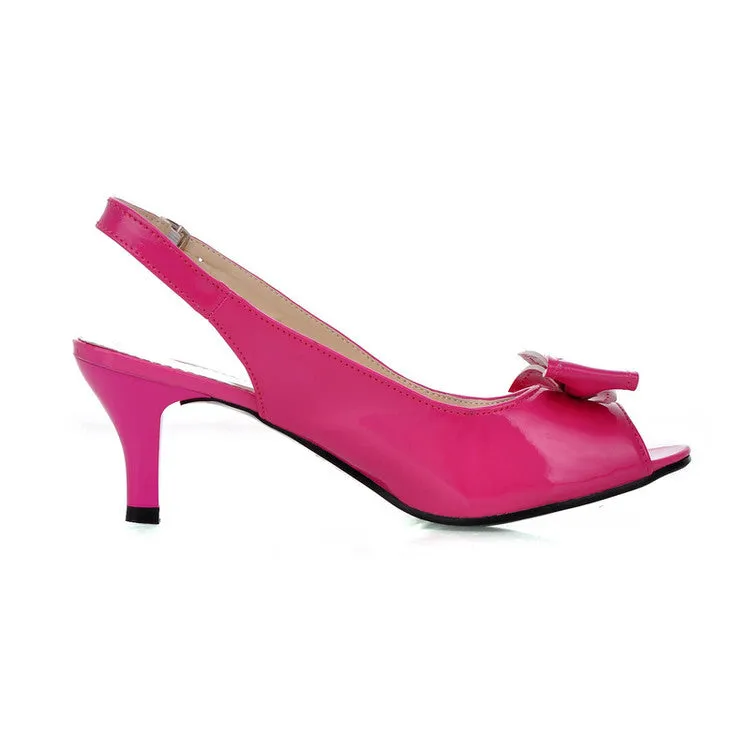 Women's Peep Toe Butterfly Knot Hollow Out Stiletto High Heel Sandals