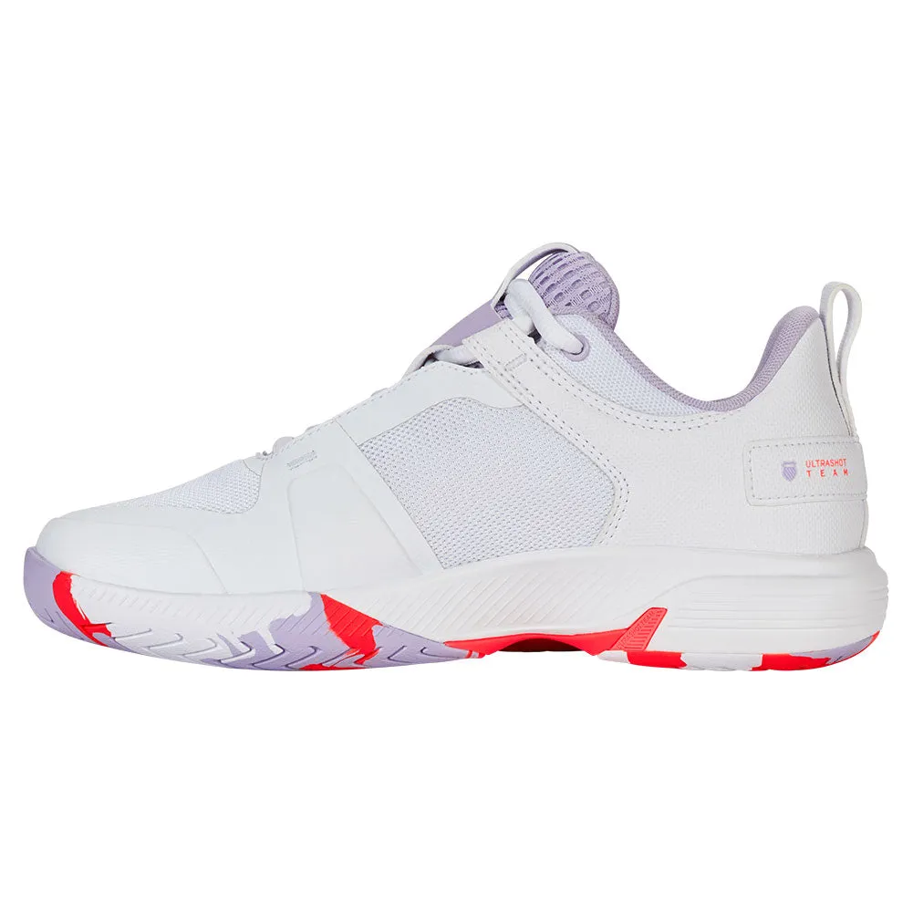 Women`s Ultrashot Team Tennis Shoes White and Orchid Petal