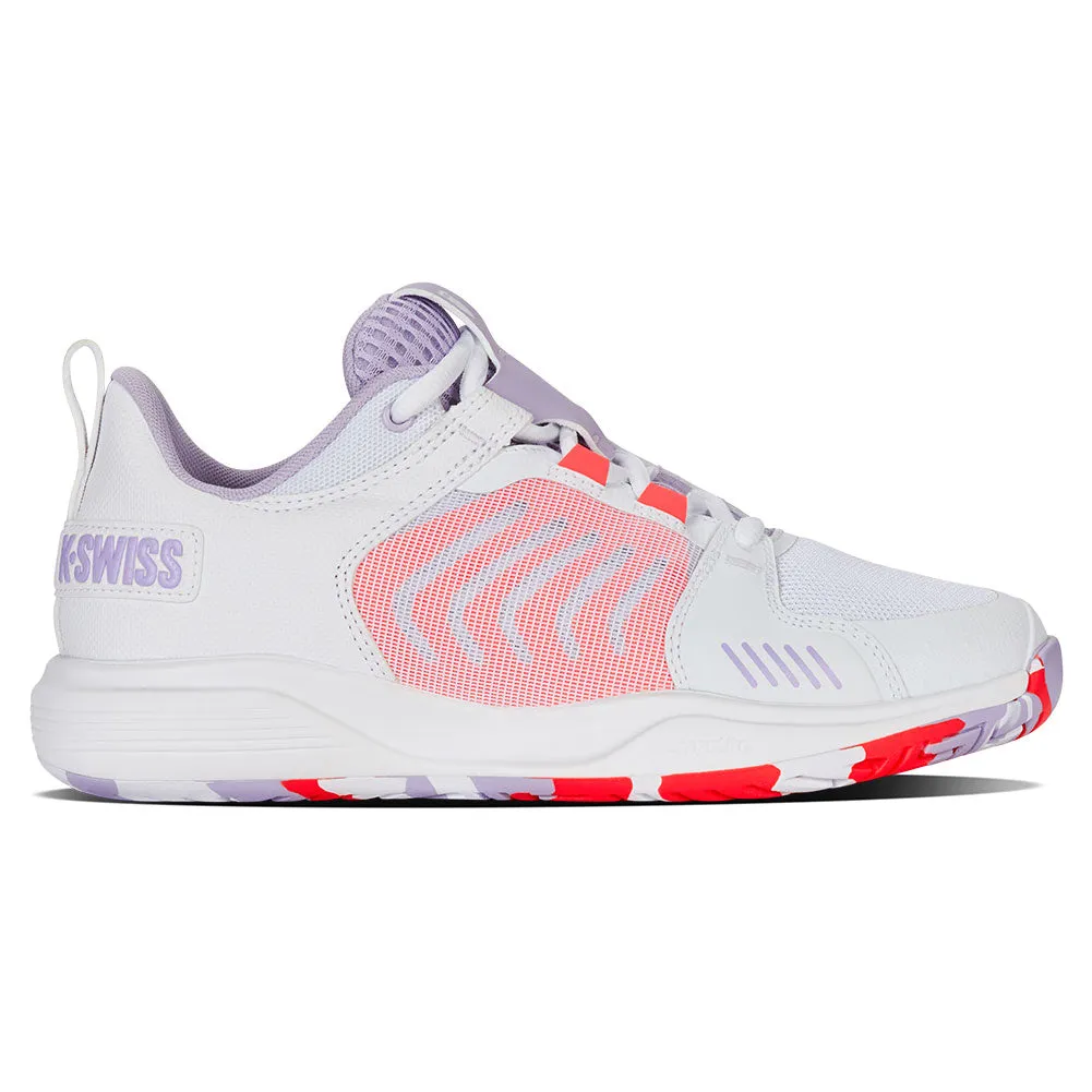 Women`s Ultrashot Team Tennis Shoes White and Orchid Petal