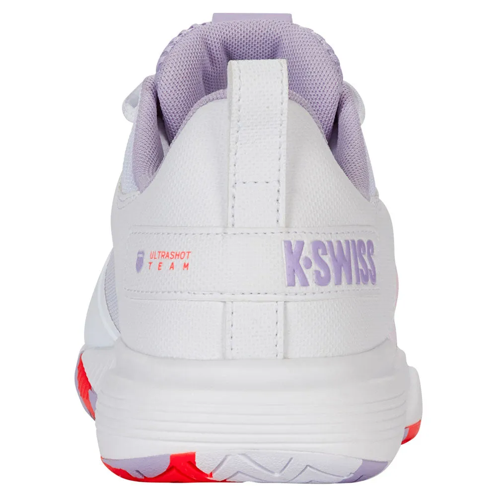 Women`s Ultrashot Team Tennis Shoes White and Orchid Petal